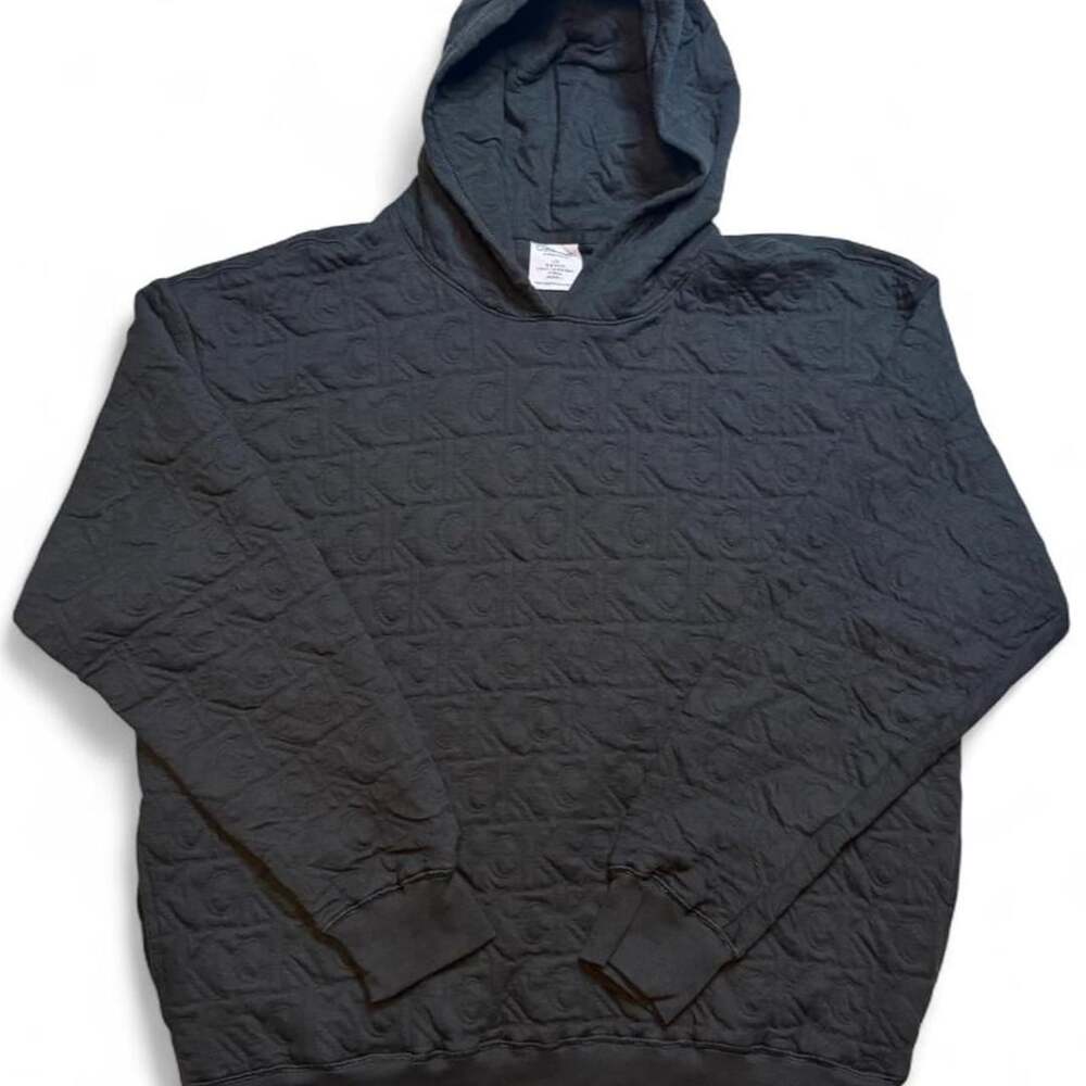 Calvin Klein Sleepwear Monogram CK Pattern Hoodie Black Size L